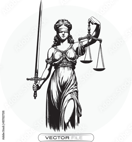 Justice Embodied: Lady Justice with Scales and Sword