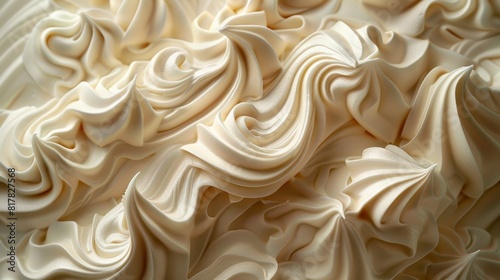 gourmet cream swirls, luscious cream swirls, a tasty touch for desserts or confections photo