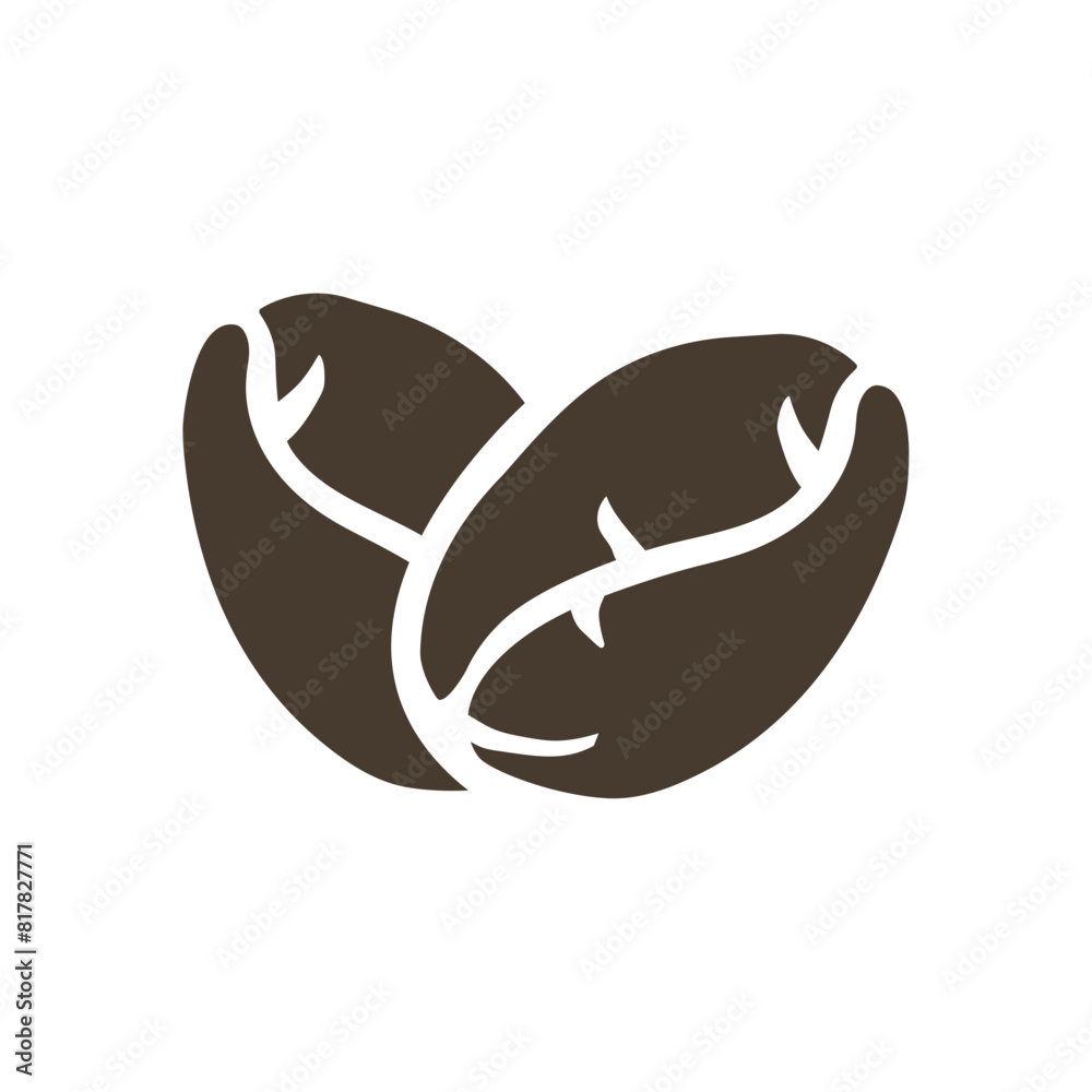 Coffee beans icon vector design template. Coffee beans icon vector design template.