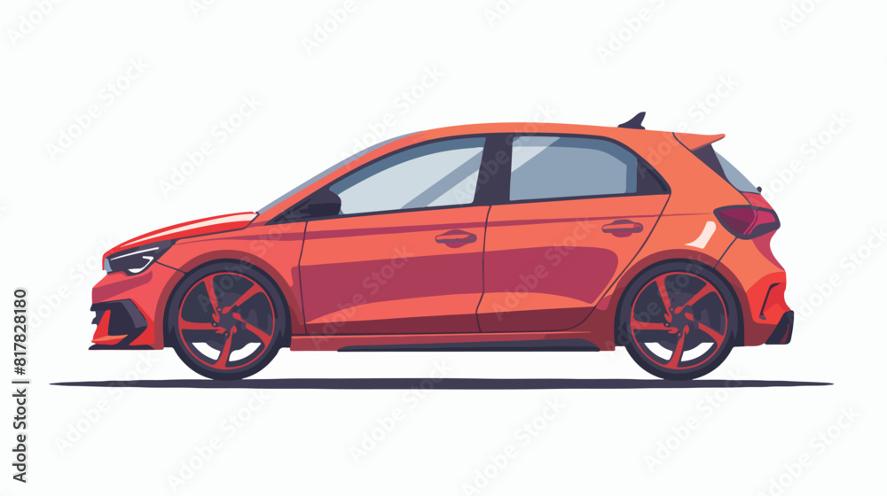 Car hatchback body type. Side view of auto motor vehicle
