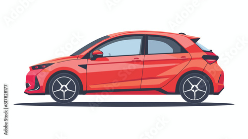 Car hatchback body type. Side view of auto motor vehicle