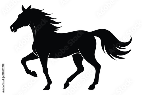 Fototapeta Naklejka Na Ścianę i Meble -  Black horse silhouette vector design
