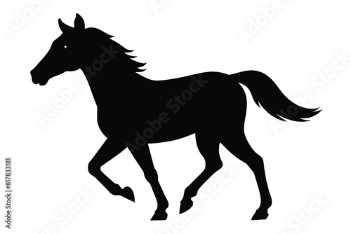 Black horse silhouette vector design