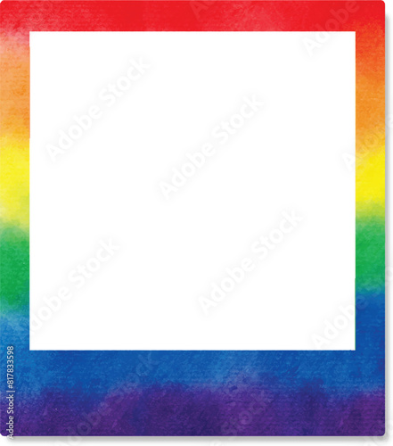 colorful polaroid photo frame for pride month