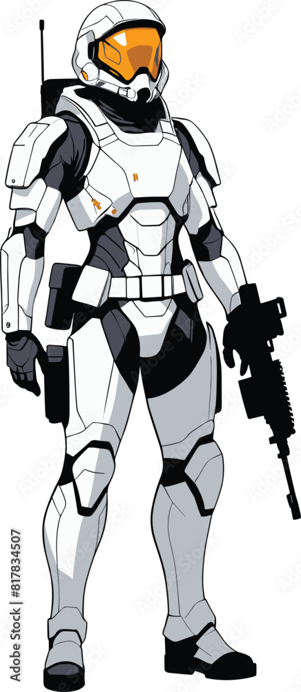 Vector of a futuristic sci-fi robotic soldier Vector of a futuristic sci-fi robotic soldier