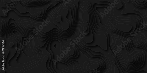 Abstract paper cut style design. Geometric layered curve line vector, realistic papercut decoration textured with wavy layers. 3d topography relief. Vector topographic illustration.	