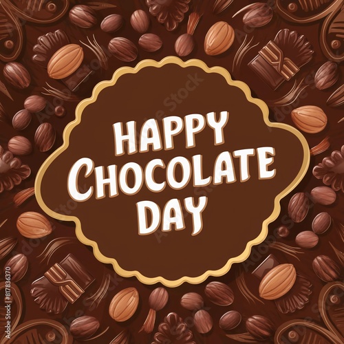 World Chocolate Day Creative typography concept. Chocolate lettering Background  World Chocolate Day concept.