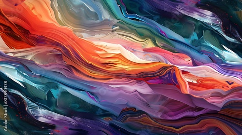 Layers of rich colors overlap and merge  creating a stunning tapestry of hues that evoke a sense of depth and dimension.