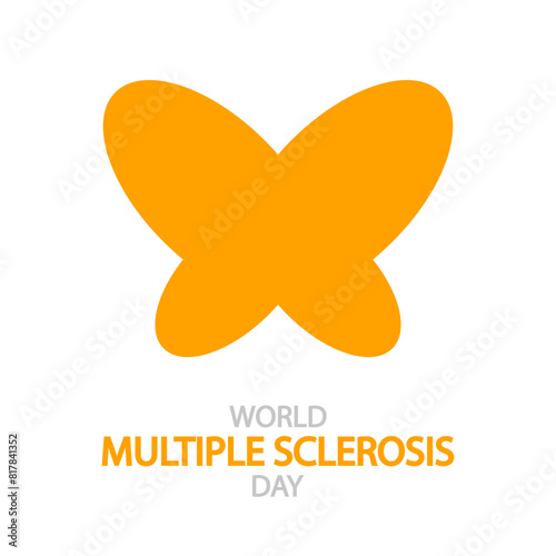 Multiple sclerosis world day butterfly logo, vector art illustration.