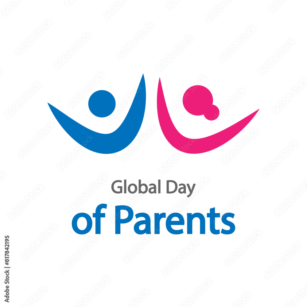 Parents Day logo of dad and mom, vector art illustration. Parents Day logo of dad and mom, vector art illustration.