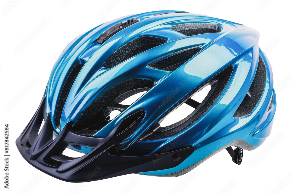 Blue bicycle helmet, cut out - stock png. Blue bicycle helmet, cut out - stock png.