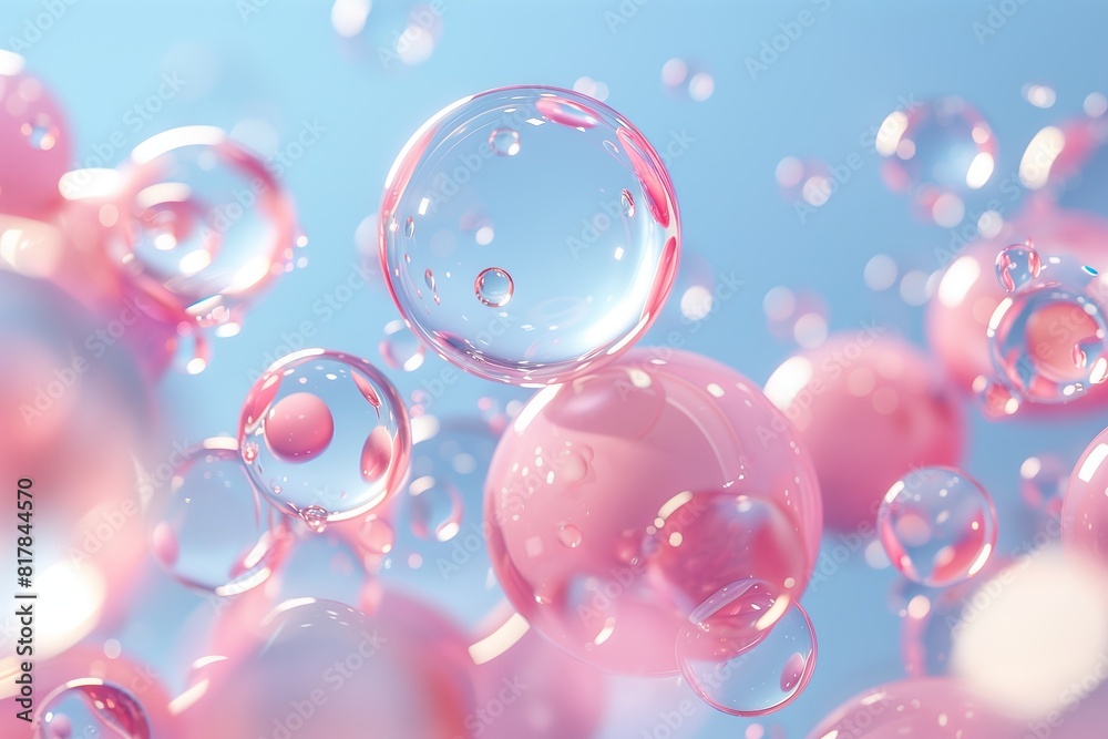 Minimalist background of pink bubbles Minimalist background of pink bubbles