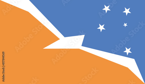 Illustration of the flag of Tierra del Fuego Province Argentina photo