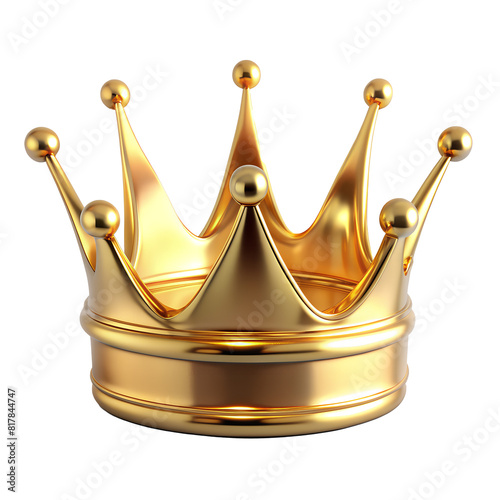 Royal gold crown 3d rendering