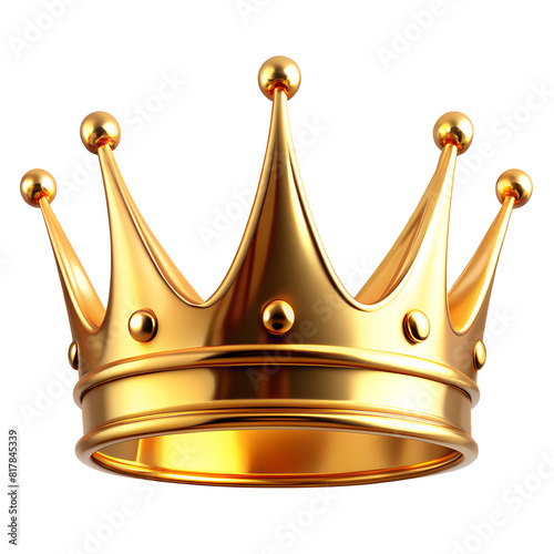 Royal gold crown 3d rendering