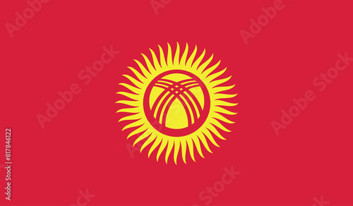 Illustration of the flag of Kyrgyzstan photo