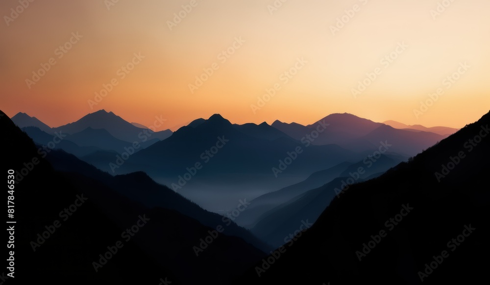 Obraz premium Silhouette of mountains