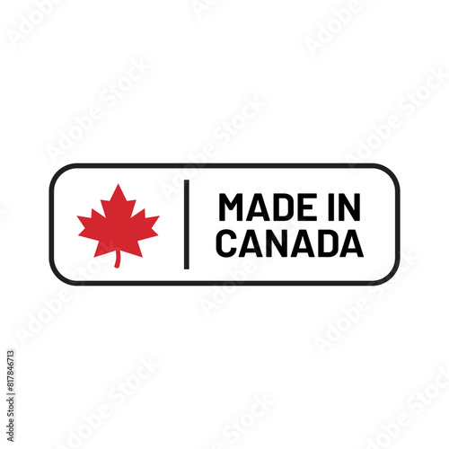 Made in canada label or logo design template