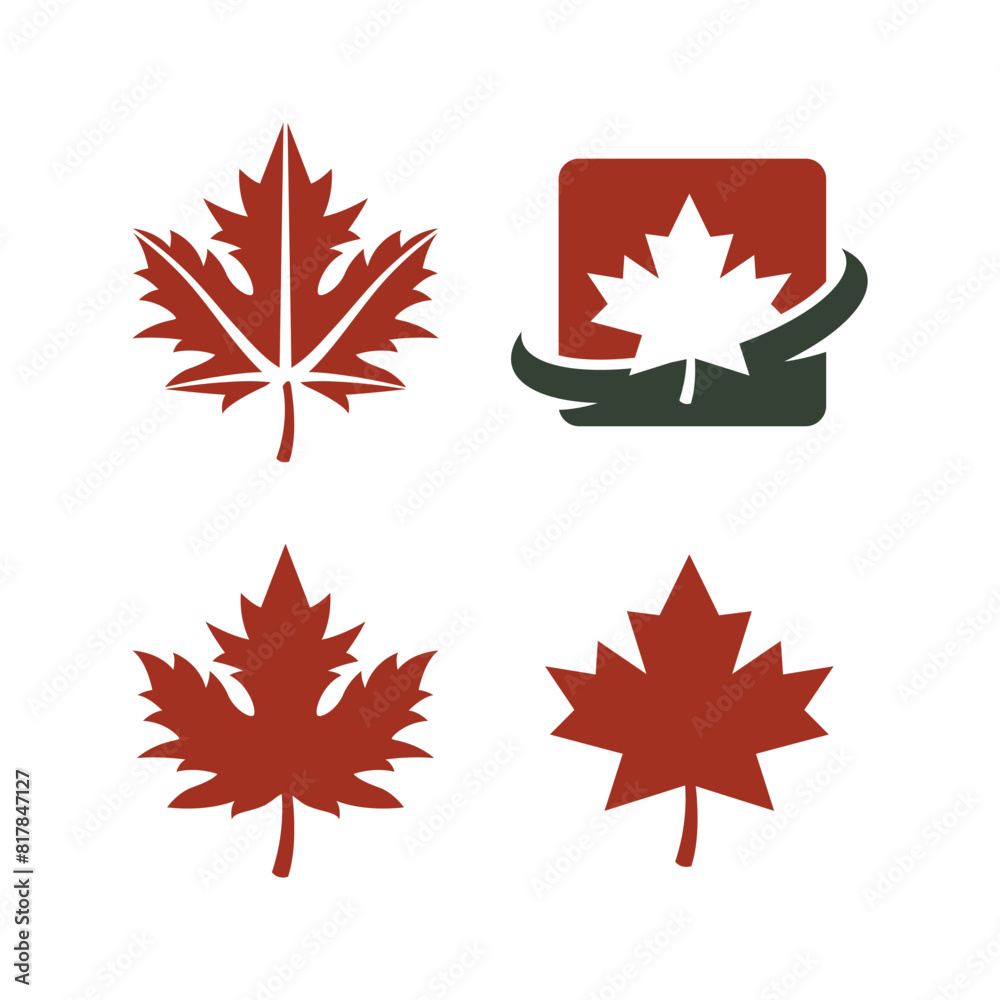 Set of Maple leaf vector logo. Forest and wood symbol sign. Nature tree logo. Set of Maple leaf vector logo. Forest and wood symbol sign. Nature tree logo.