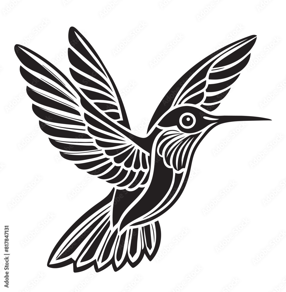 vector hummingbird flying silhouette vector hummingbird flying silhouette