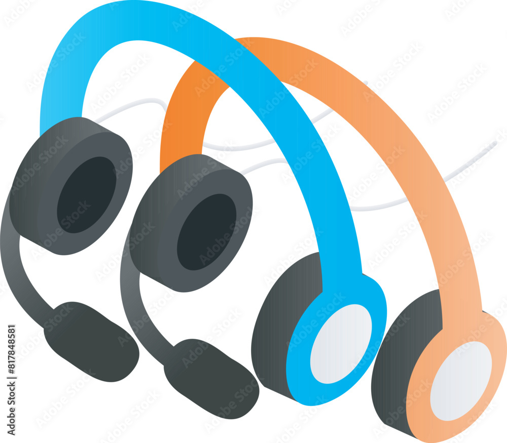 The headset game device of isometric style The headset game device of isometric style