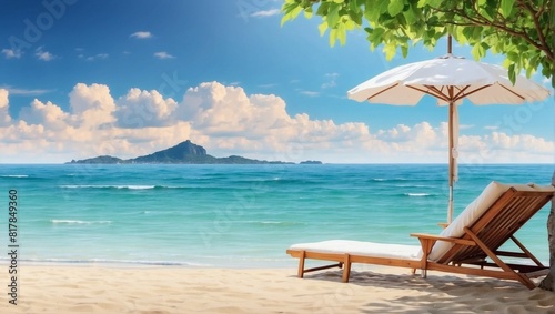 chairs and umbrella on the beach