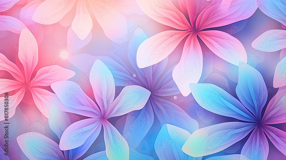 Fototapeta premium Soft gradient background with blurred floral elements