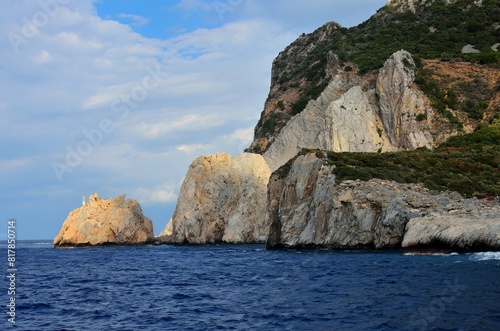 Breathtaking coastal landscape of Mount Athos, Greece