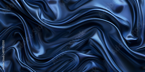 Abstract dark blue background Silk satin Navy blue color 