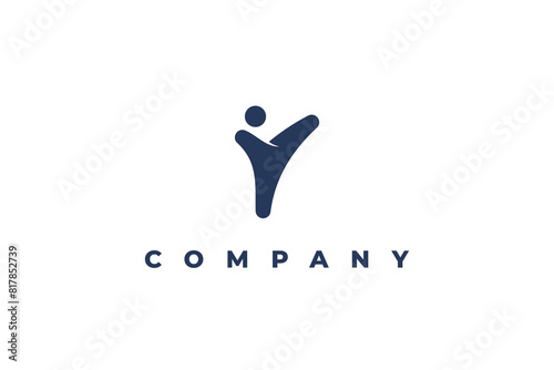 logo letter y kick martial art