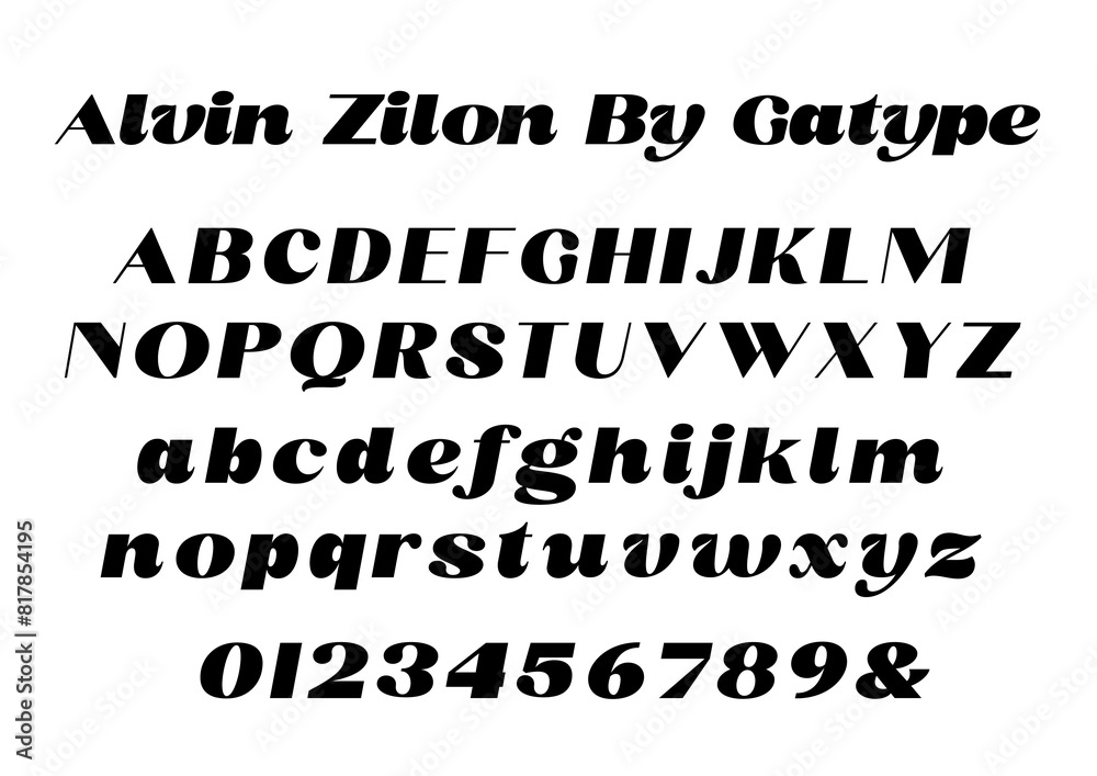 Elegant serif font alphabet typeface font number and ampersand. Typography type design trend luxury classic lettering fonts decorative vintage retro font.