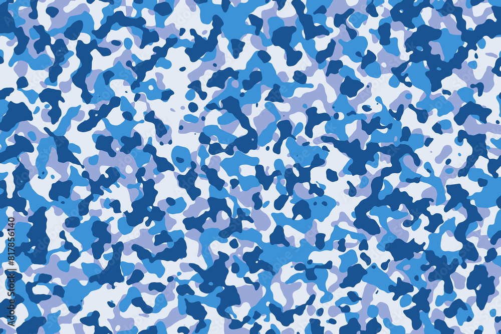 Blue Background Camouflage Army Military Pattern Blue Background Camouflage Army Military Pattern