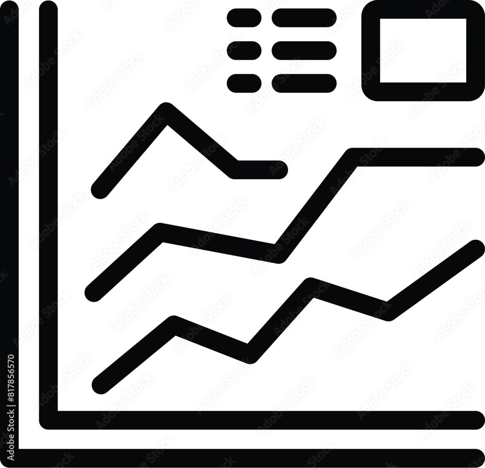 Vector illustration of black and white simple line graph icon for business data chart and infographic statistics analysis, perfect for finance presentation and corporate marketing investment Vector illustration of black and white simple line graph icon for business data chart and infographic statistics analysis, perfect for finance presentation and corporate marketing investment