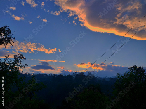 sunset over the mountains