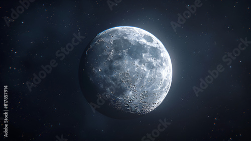 Beautiful illustration of the Moon in space