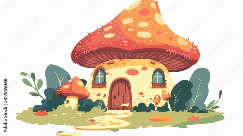 Fairytale house in mushroom. Fantasy fairy tale dwarf