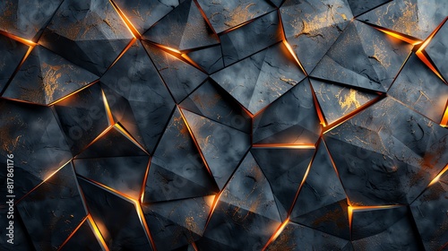 Elegant geometric pattern, gold lines and dark background with a luxurious aesthetic