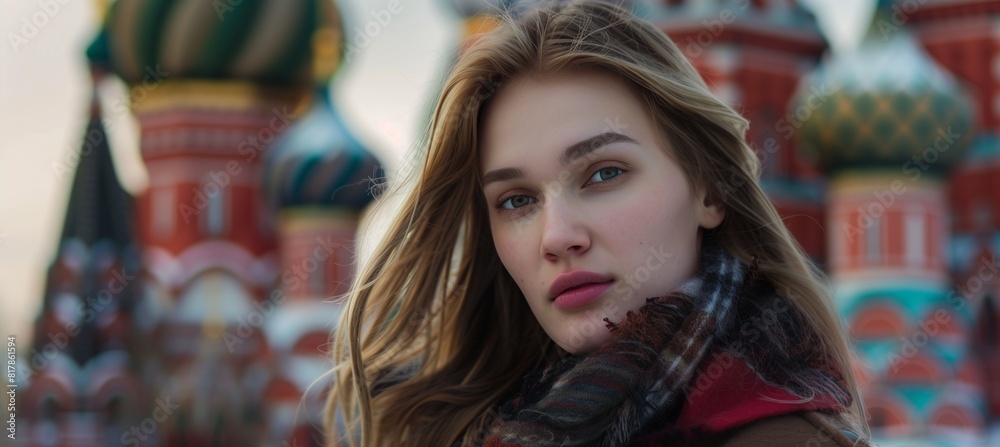 Fototapeta premium Russian supermodel Fashion portrait shoot in Moscow