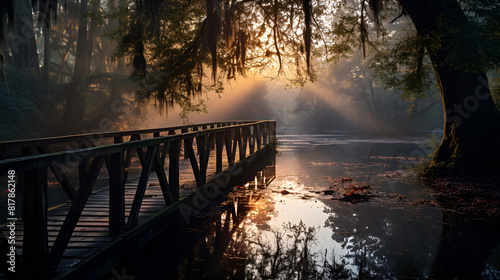 sunset over the river