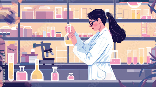 Female scientist conducting medical experiment 
