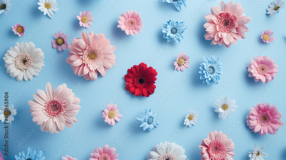 Flower background pattern for festive use, cool tone, blue Flower background pattern for festive use, cool tone, blue