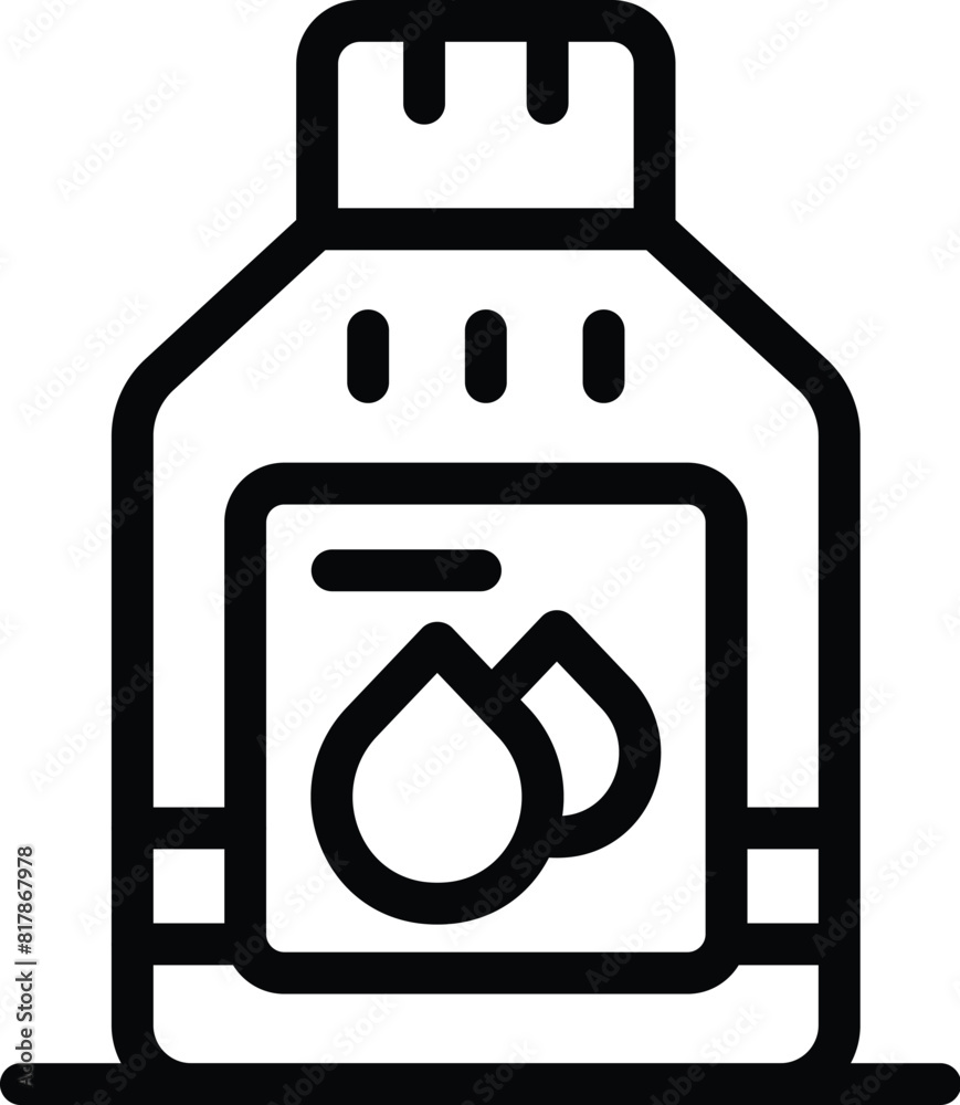 Black and white line drawing of a portable water bottle with a droplet icon Black and white line drawing of a portable water bottle with a droplet icon