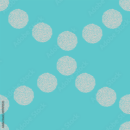 vector repeating seamless pattern white polka dots or spots, bulb on light blue background perfect for christmass or baby shower celebration party