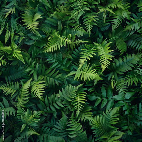 Fondo con detalle y textura de multitud de hojas de plantas de color verde intenso