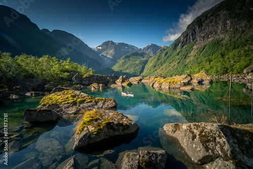 Kayaking in Crystal-Clear Waters: Exploring a Stunning Norwegian Fjord in Summer
