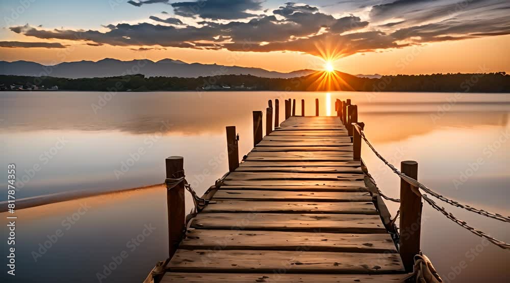 A Moment of Serenity as the Sun Dips Below the Horizon: Sunset Painting the Lake in Golden Hues A Moment of Serenity as the Sun Dips Below the Horizon: Sunset Painting the Lake in Golden Hues