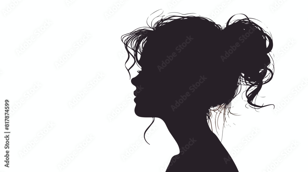 Silhouette of woman in white background avatar charac