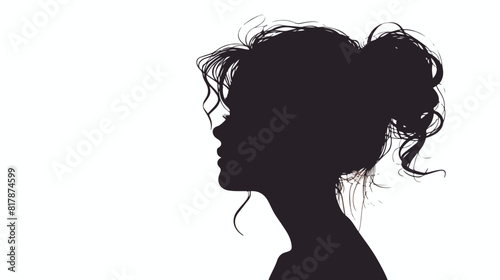 Silhouette of woman in white background avatar charac photo