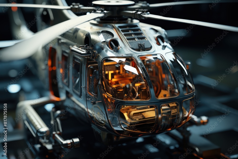 Close-up view of a military helicopter. Close-up view of a military helicopter.