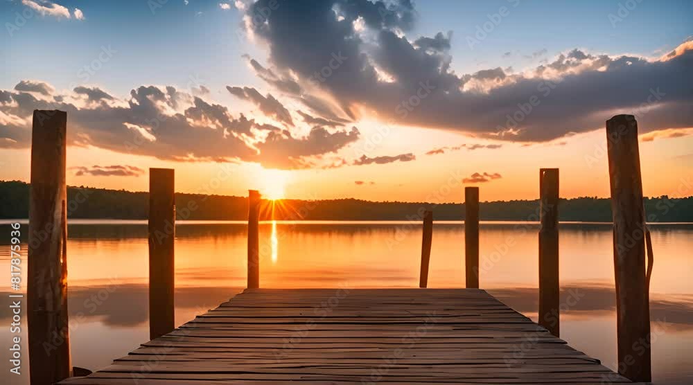 A Moment of Serenity as the Sun Dips Below the Horizon: Sunset Painting the Lake in Golden Hues A Moment of Serenity as the Sun Dips Below the Horizon: Sunset Painting the Lake in Golden Hues